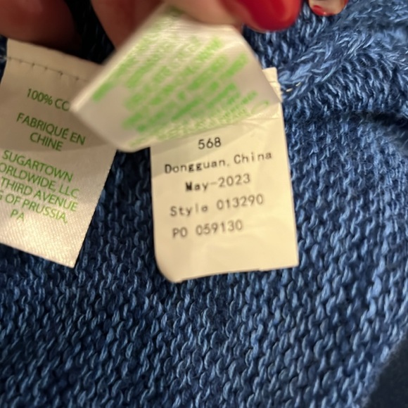 Lilly Pulitzer Aegean Navy Blue Marl Bayport Sweater size XS - Picture 7 of 7